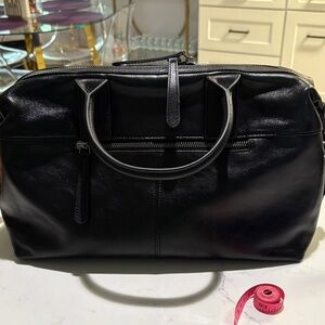 Black Leather Handbag with Strap New never worn